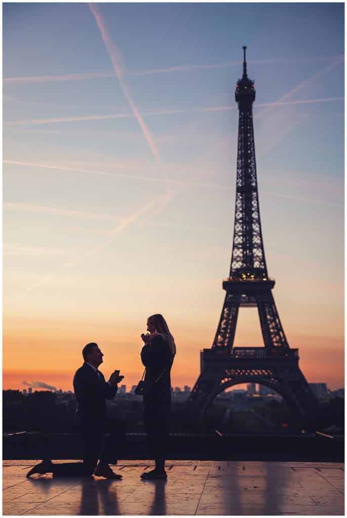 Surprise proposal in Paris, France