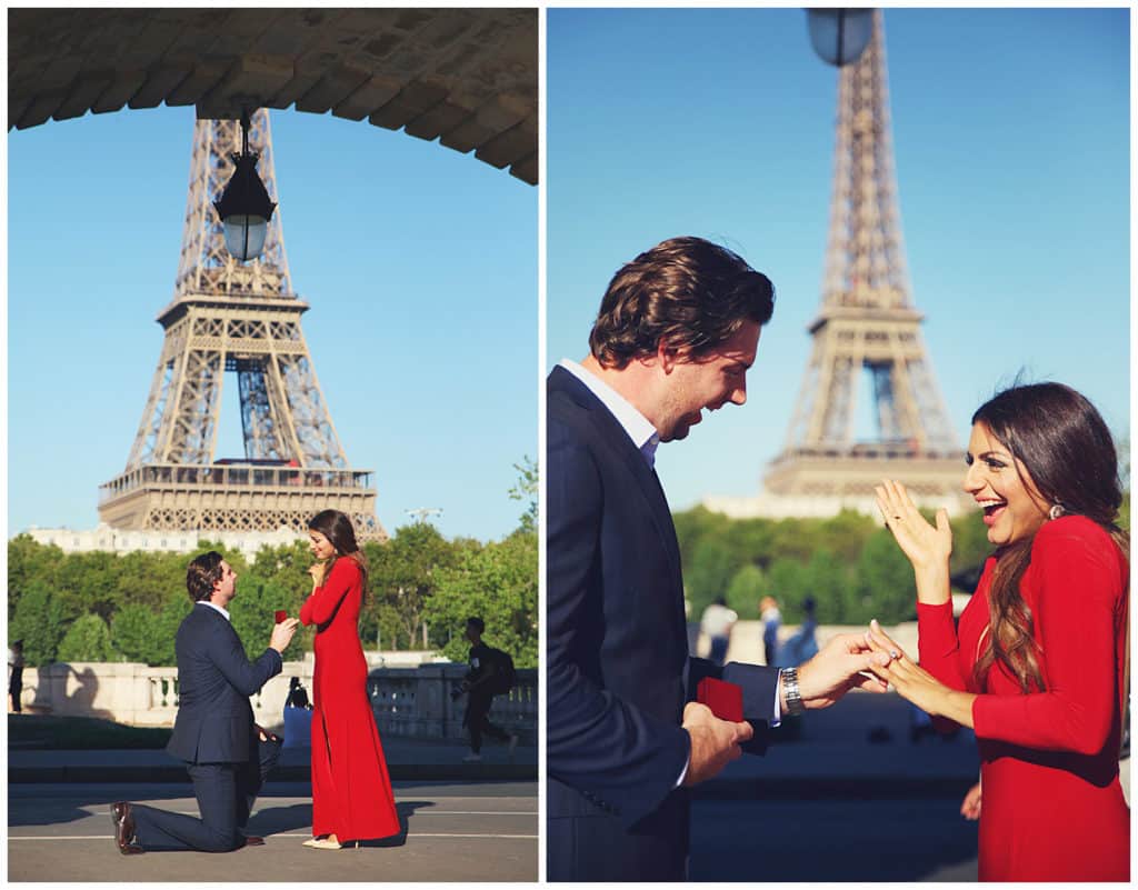 Surprise proposal in Paris, France