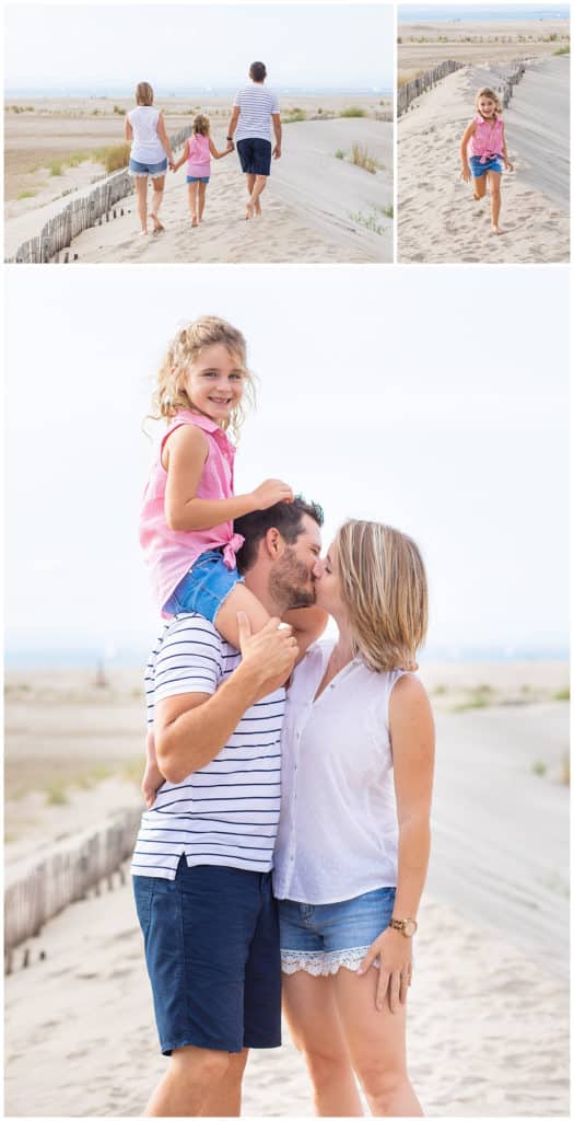 Une séance photo engagement et famille sur la plage de l’Espiguette au Grau-du-Roi en Camargue