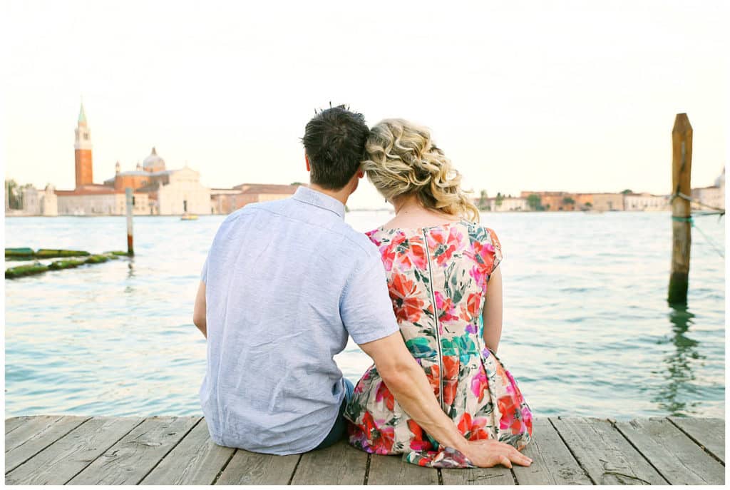 A romantic sunset anniversary photo session in Venice, Italy, Europe