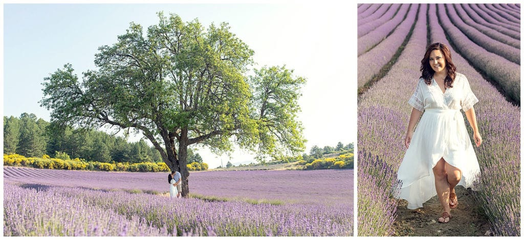 A sweet anniversary photo session in the Provence lavender fields in Sault