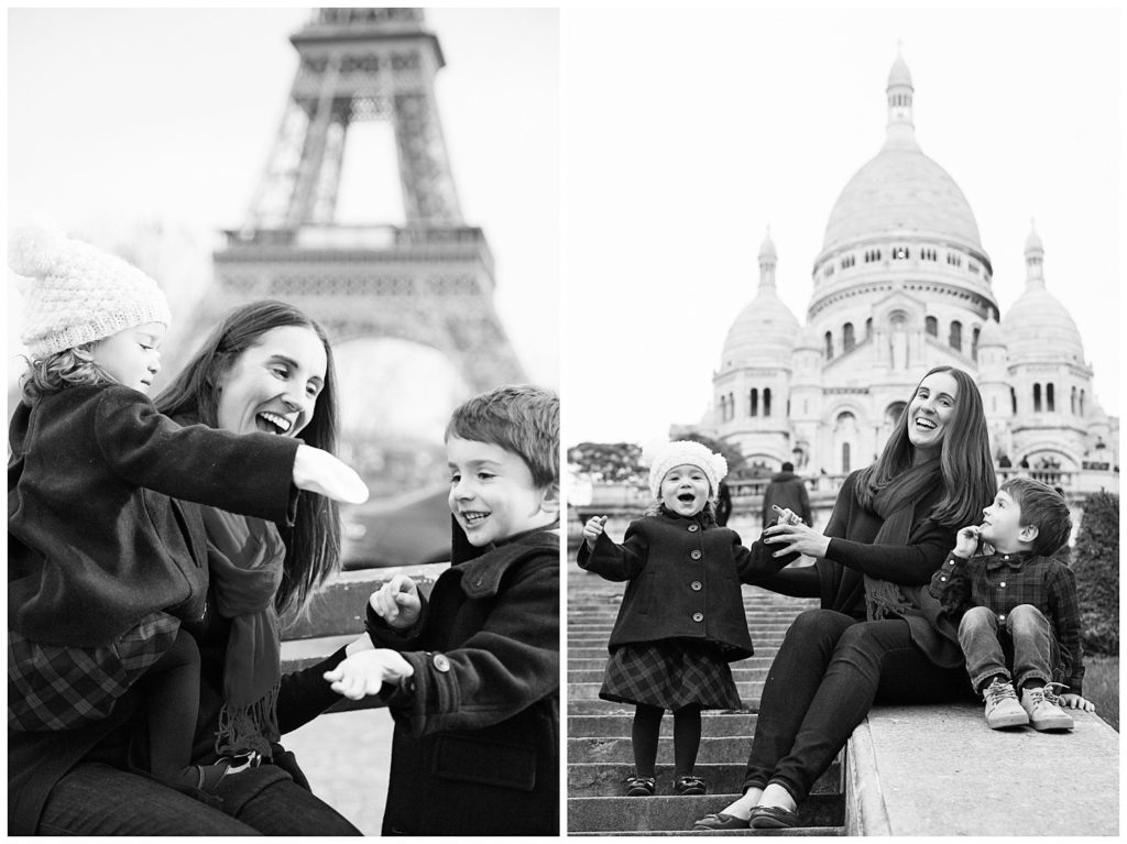 Une séance photo de famille automnale à Paris : Tour Eiffel, Montmartre et Louvre