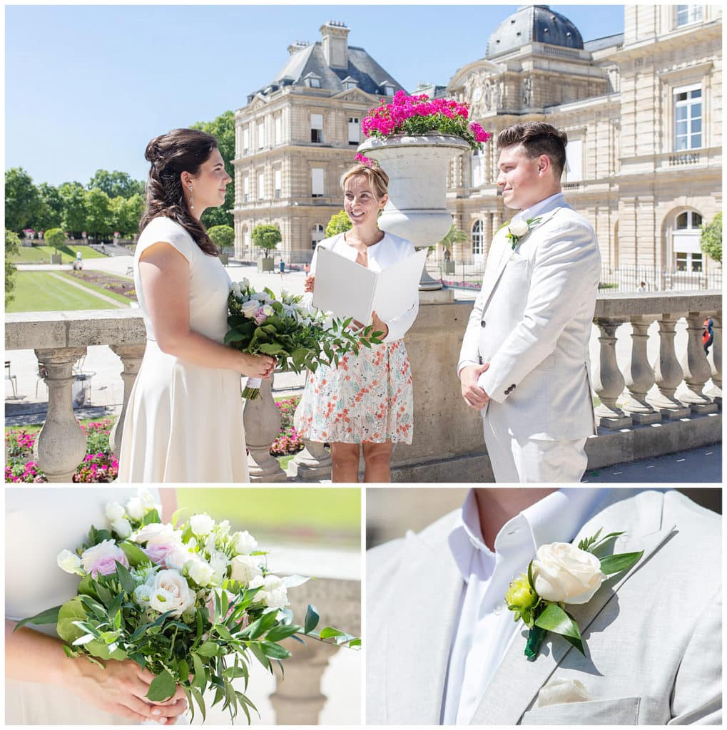 Un mariage intime à Paris dans les Jardins du Luxembourg et à la Tour Eiffel