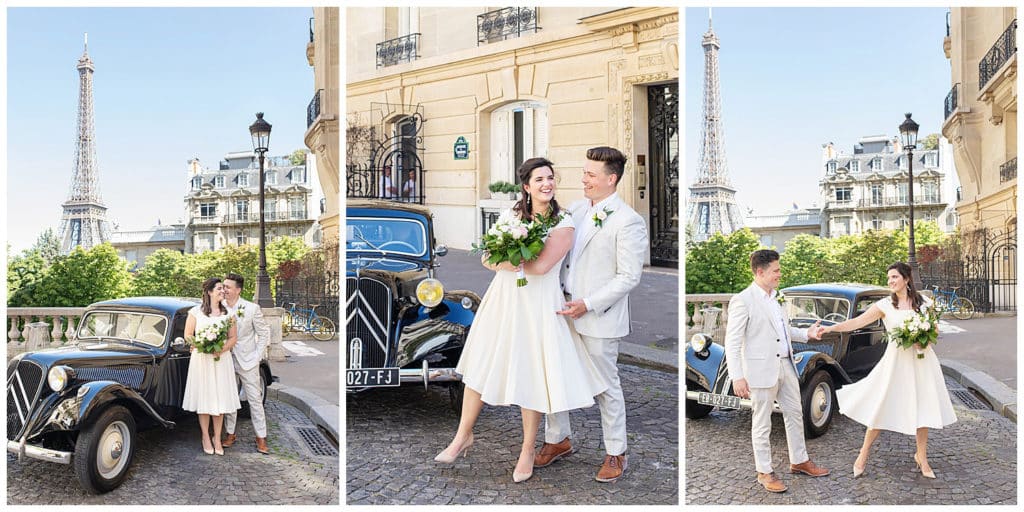 Un mariage intime à Paris dans les Jardins du Luxembourg et à la Tour Eiffel