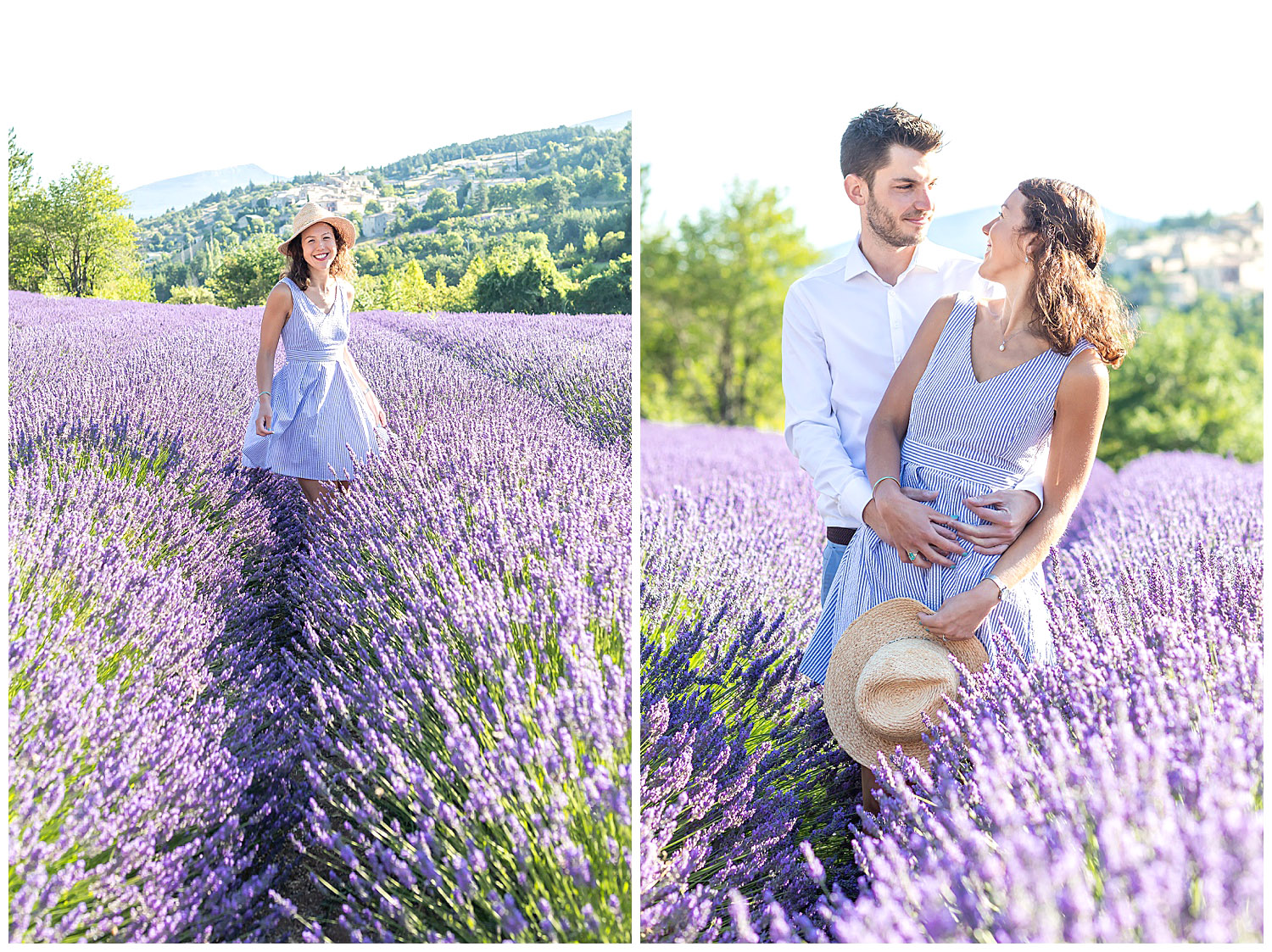 Marie Calfopoulos Photographe couple engagement seance photo Provence Luberon Sault lavander