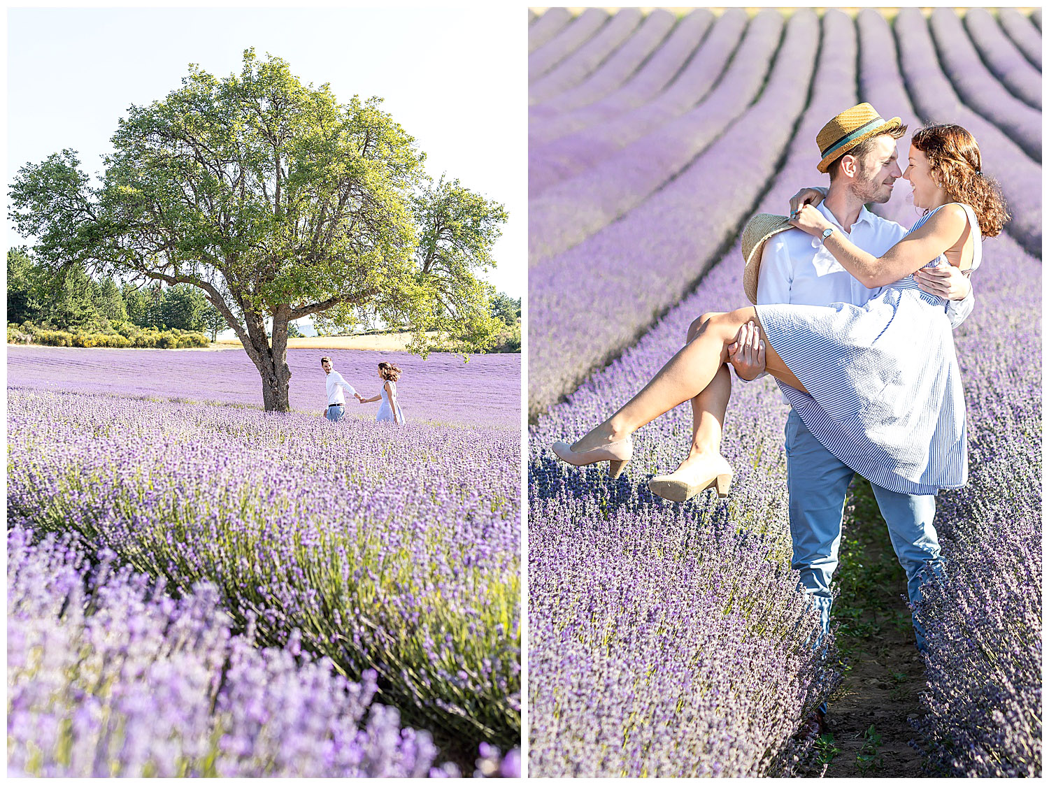 Marie Calfopoulos Photographe couple engagement seance photo Provence Luberon Sault lavander