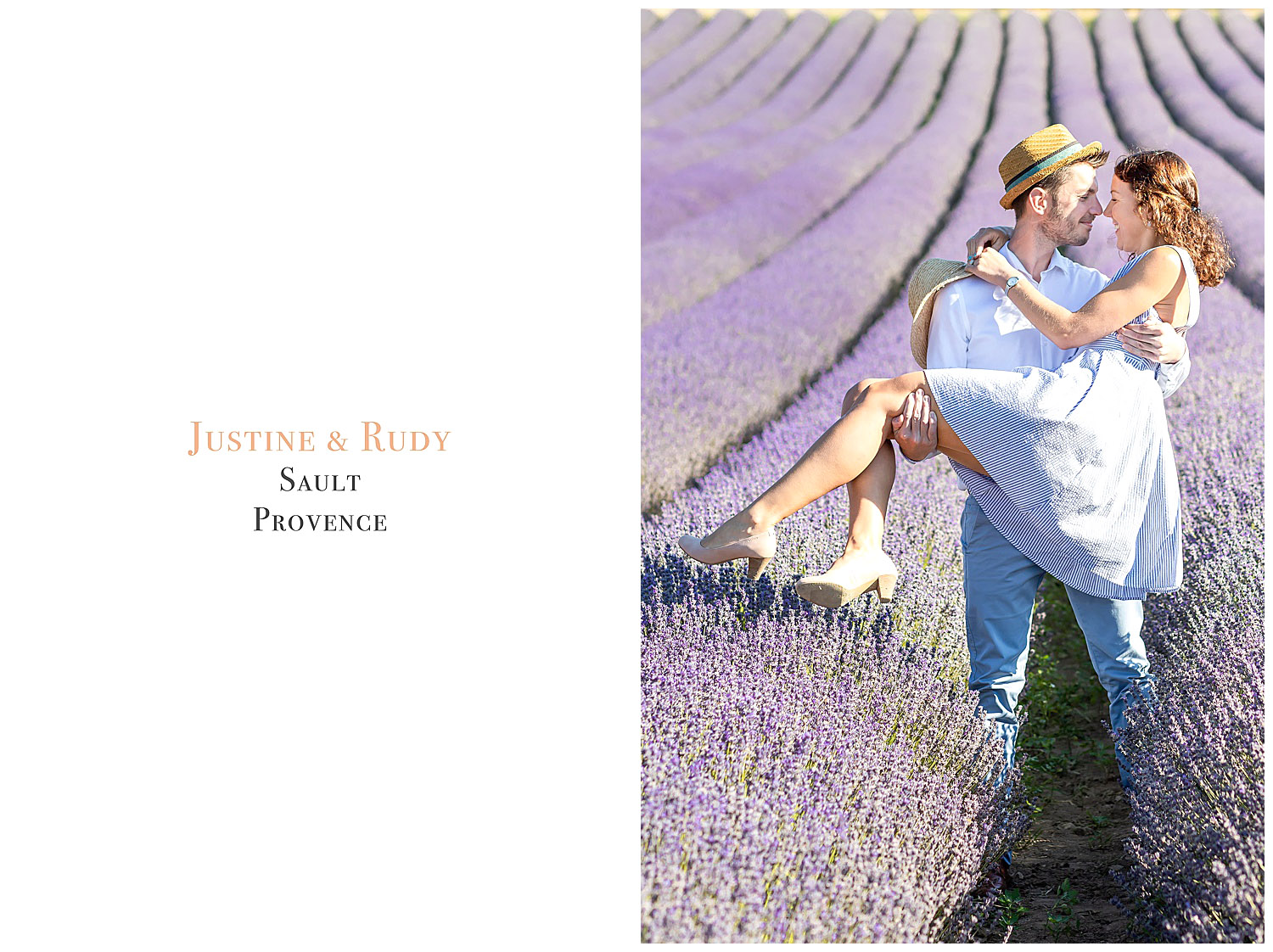 Marie Calfopoulos Photographe couple engagement seance photo Provence Luberon Sault lavander