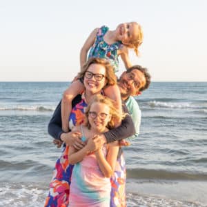 Family photo session at the beach in Camargue France
