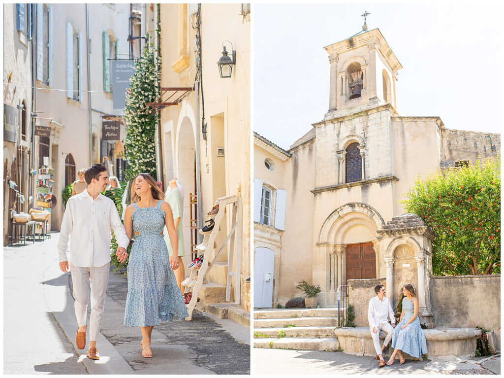 Séance photo de fiançailles à Lourmarin, Luberon, Provence