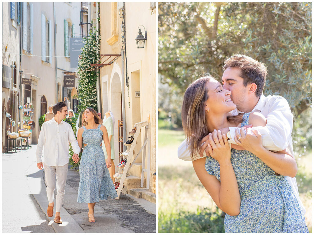 An engagement photo session in the charming village of Lourmarin, Luberon, Provence