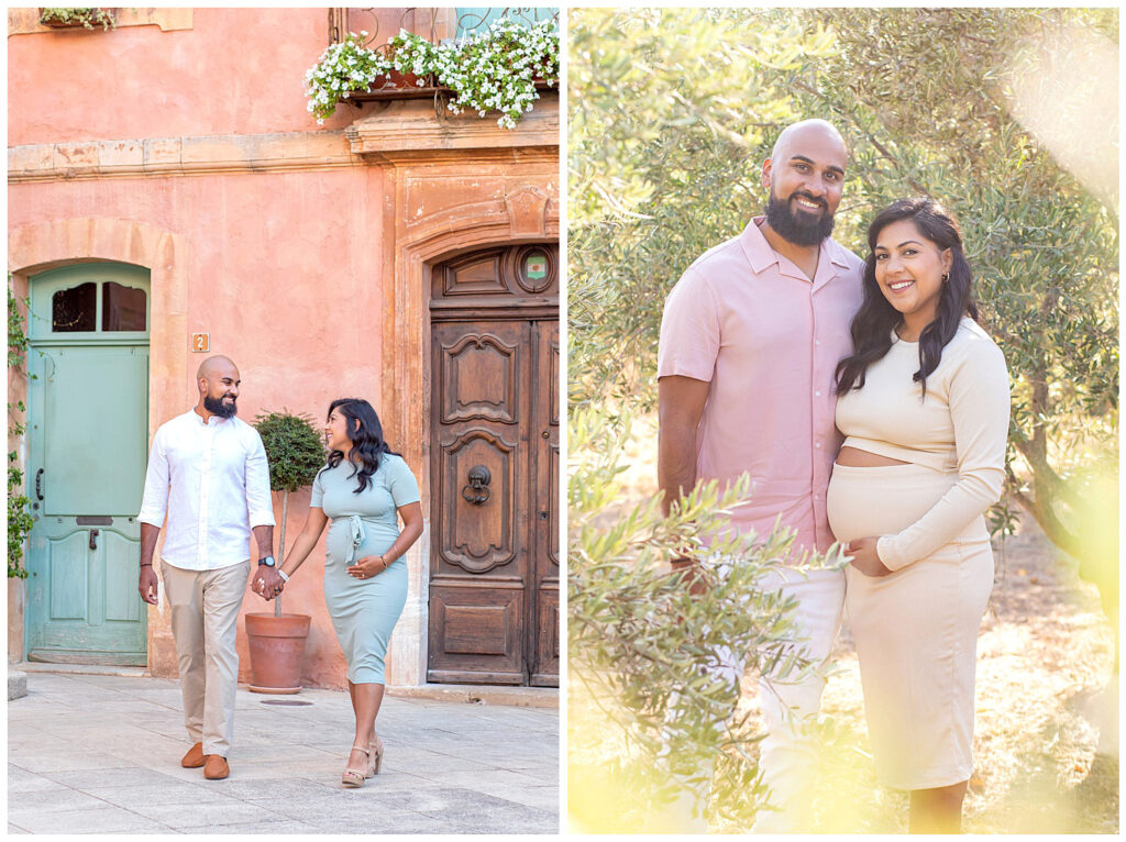 A babymoon photo session in Roussillon, village in the Luberon, Provence, France